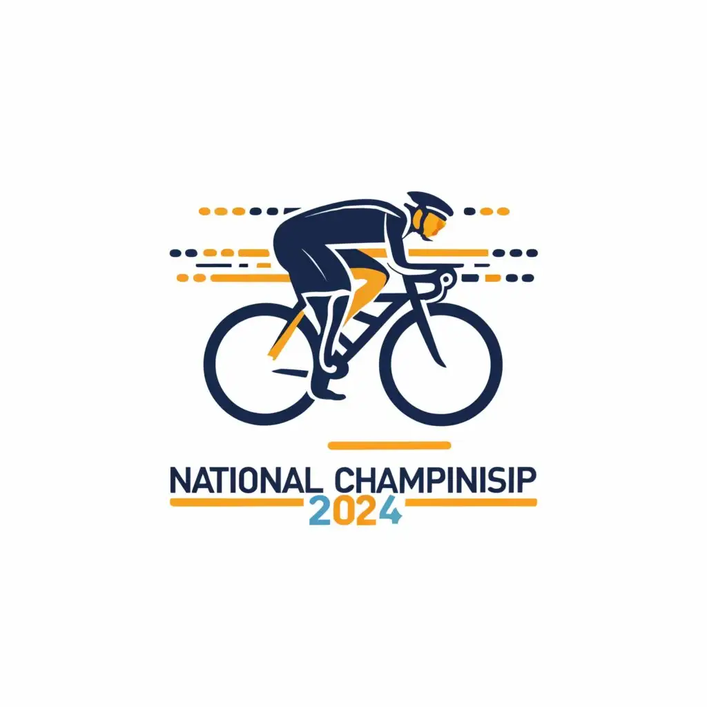 a logo design,with the text "National Championship 2024", main symbol:cycling competition,Moderate,be used in Sports Fitness industry,clear background