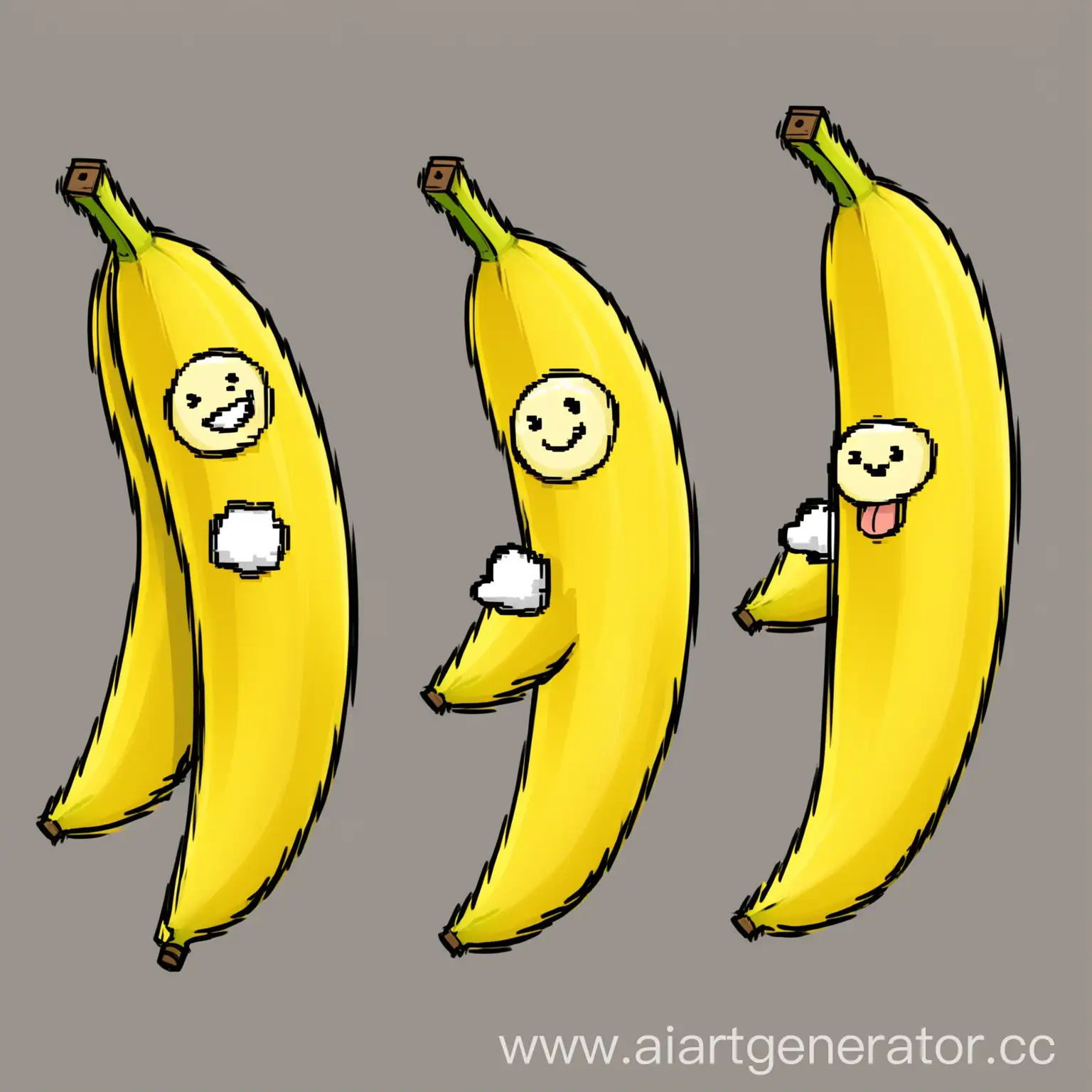 сделайте одетый банан , используя всякие мемы для игры Banana из стим 