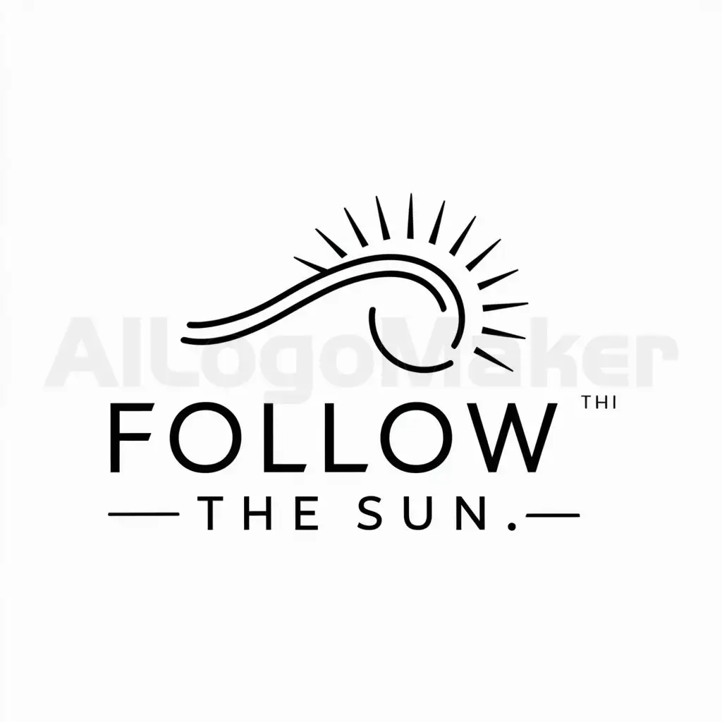 a logo design,with the text "follow the sun", main symbol:sun wave,Minimalistic,be used in Travel industry,clear background