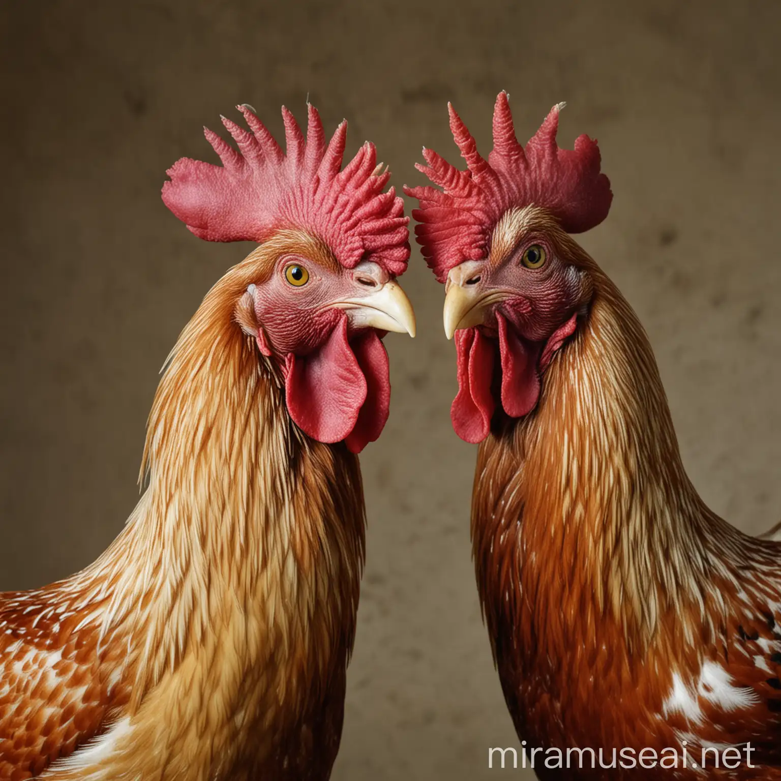 TwoHeaded Rooster on a Farm