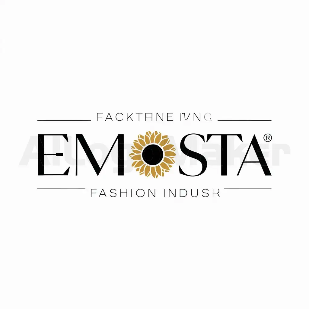 a logo design,with the text "emosta", main symbol:sunflower,Minimalistic,be used in fashion industry,clear background