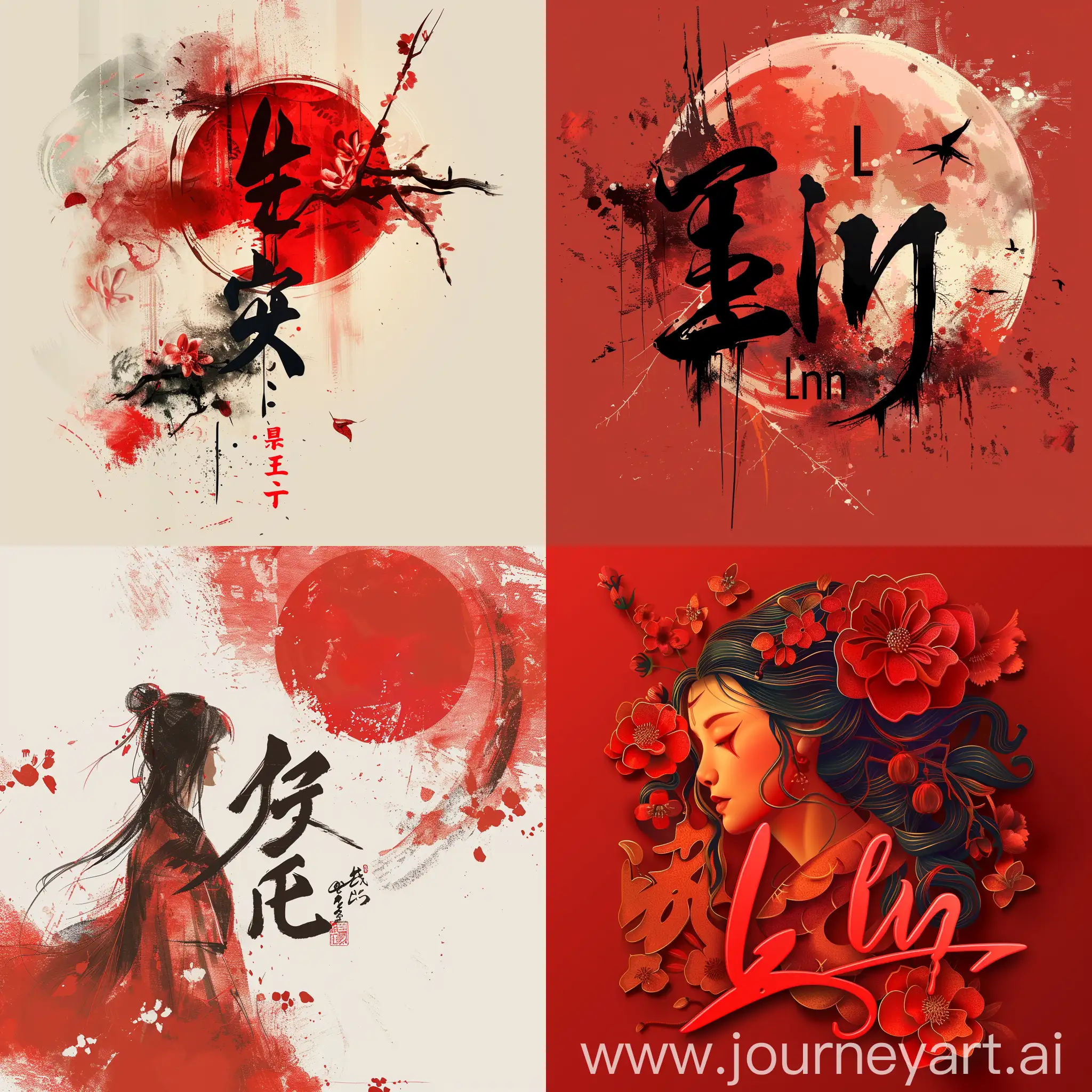 Modern-Redthemed-Family-Crest-with-Traditional-Cultural-Elements