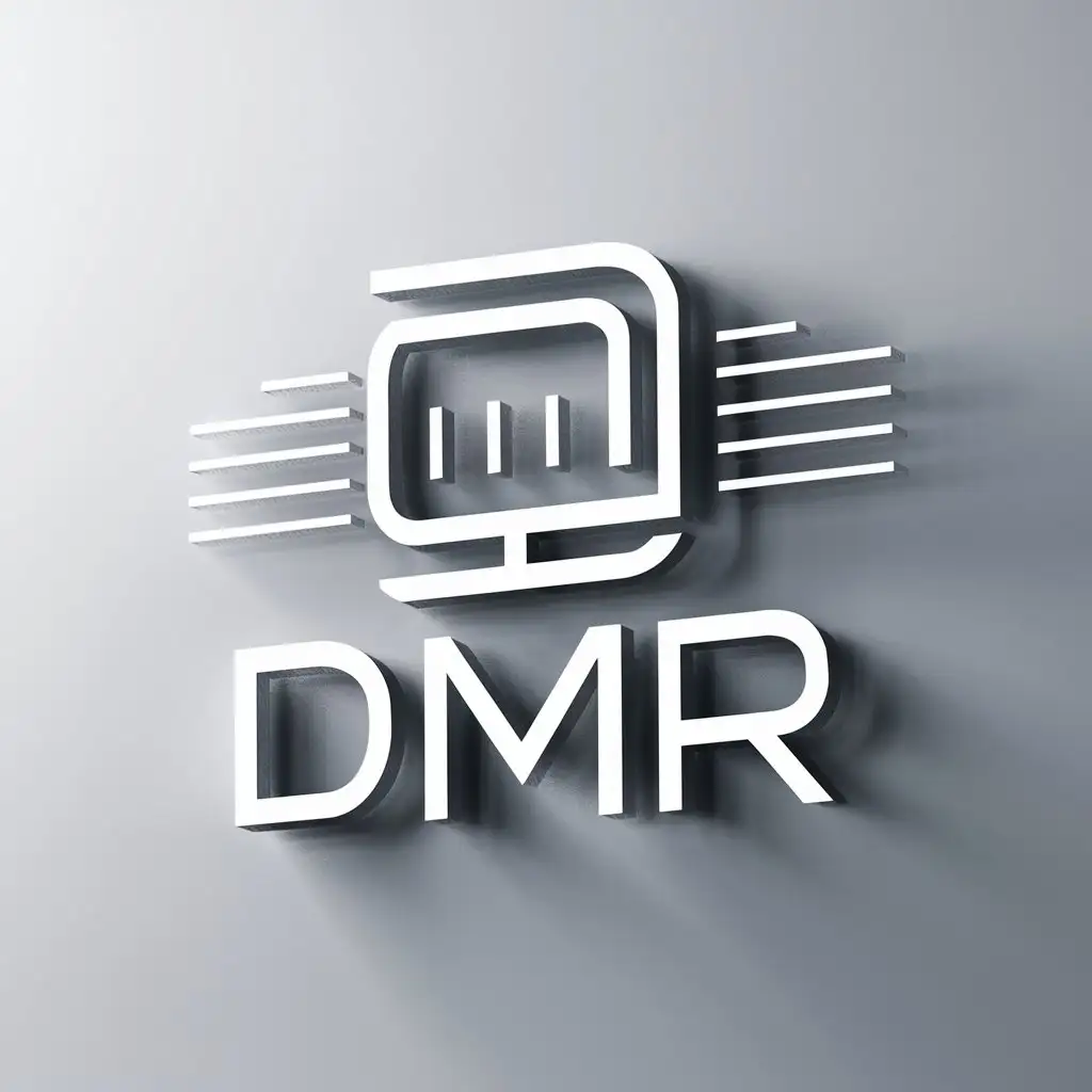 a logo design,with the text "DMR logo design", main symbol:Computer,Moderate,be used in Technology industry,clear background