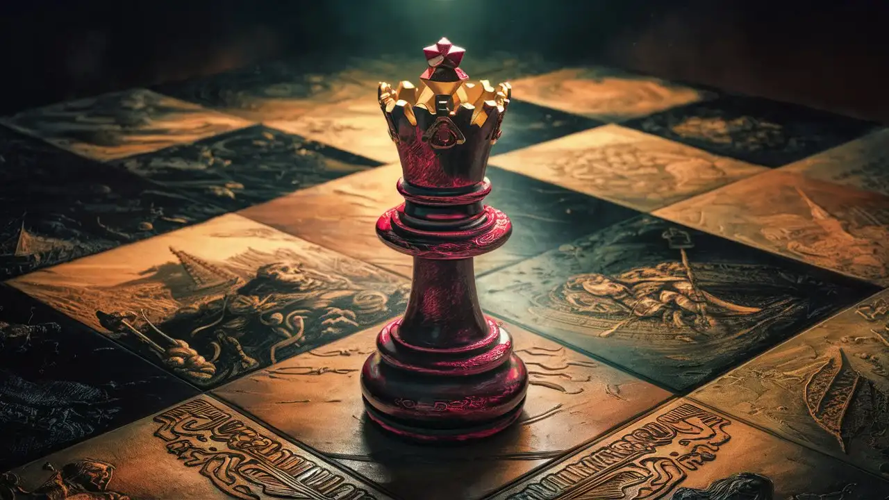 Regal Monarch Strategizing Chess Moves