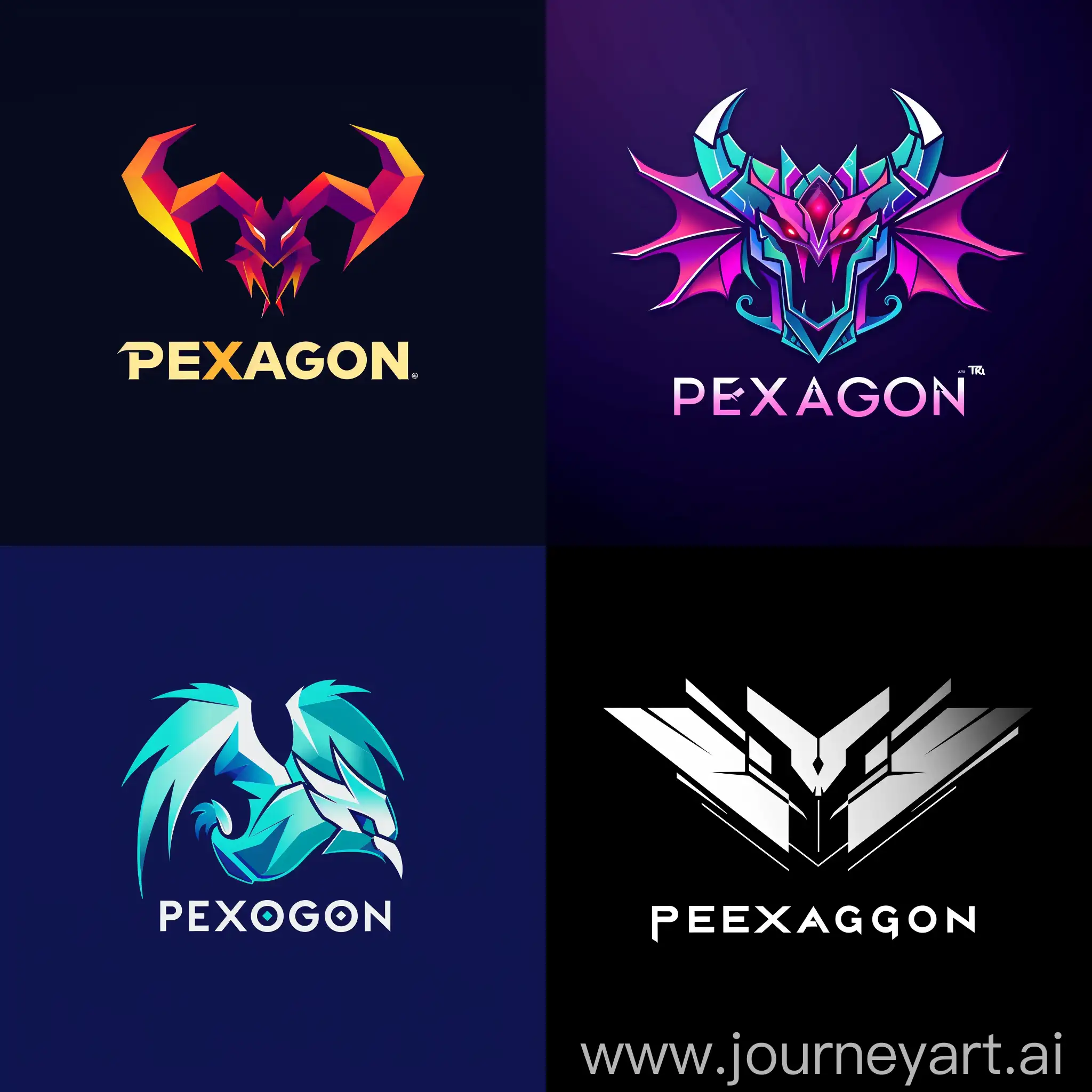 Create a logo for the game development company PEXAGON
