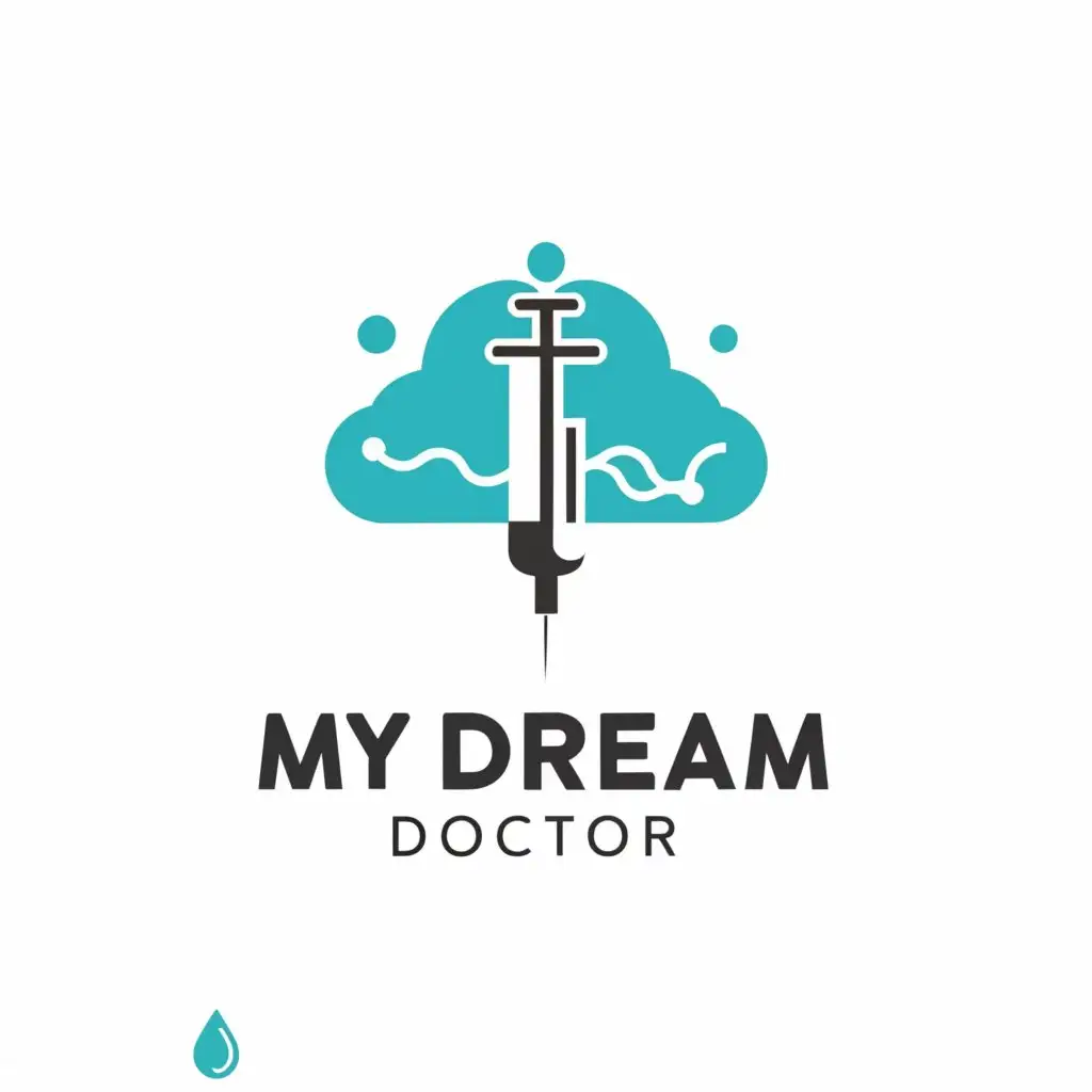 a logo design,with the text "My Dream Doctor", main symbol:injection,cloude,Minimalistic,be used in Technology industry,clear background