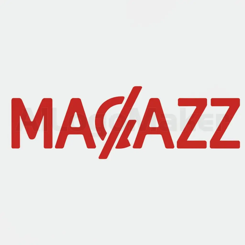 a logo design,with the text "Magazz", main symbol:Red letters on a white background,Moderate,clear background