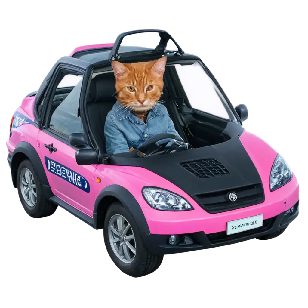 Cat-Driving-Car-PNG-A-Whimsical-Image-Illustrating-Feline-Adventures-Behind-the-Wheel