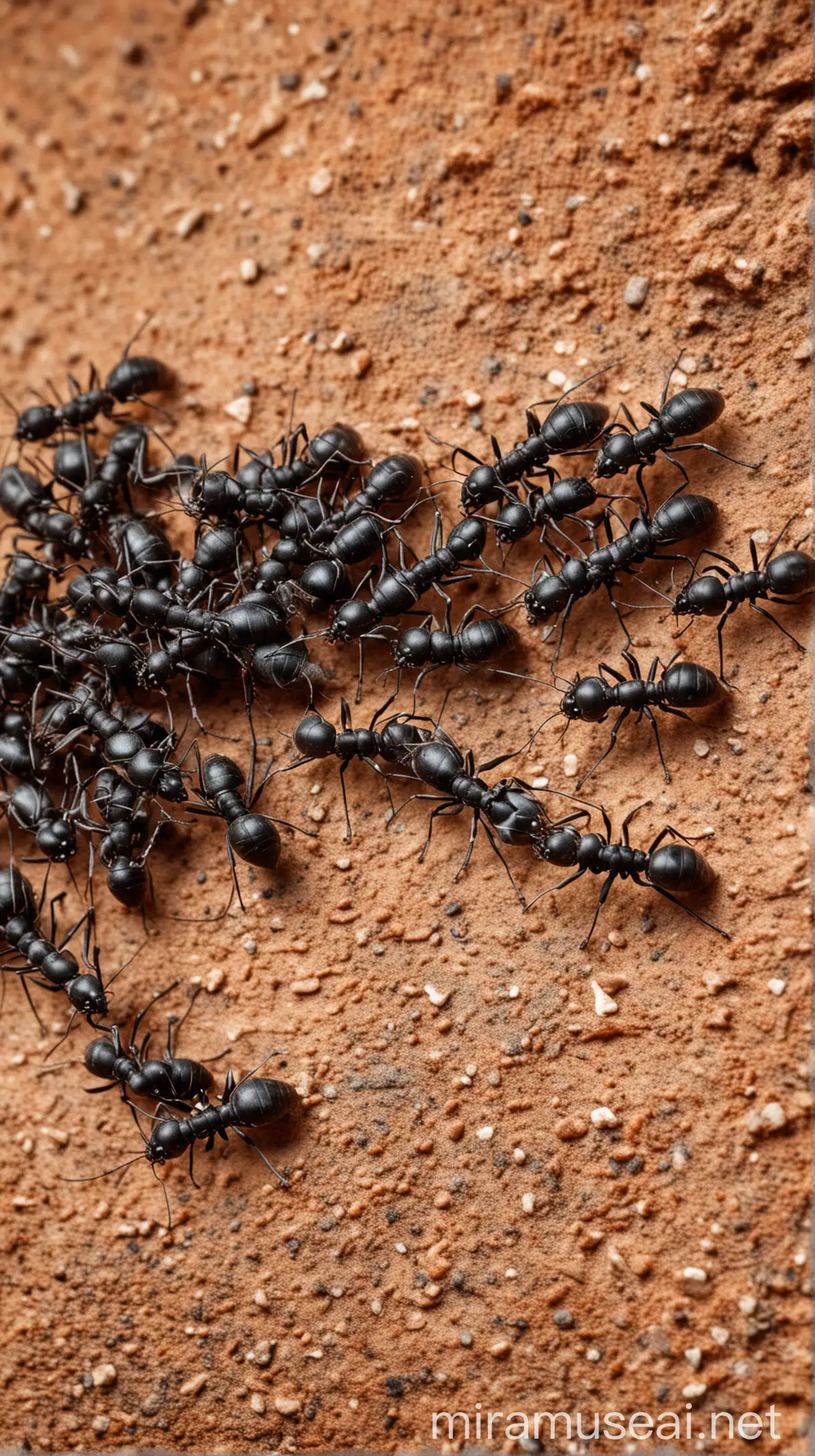 Many black ant in ancient world