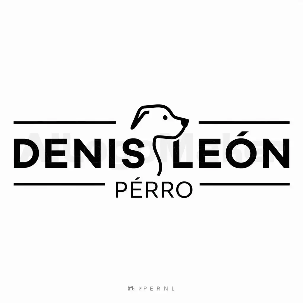 a logo design,with the text "DENIS LEÓN", main symbol:PERRO,Minimalistic,be used in Animals Pets industry,clear background