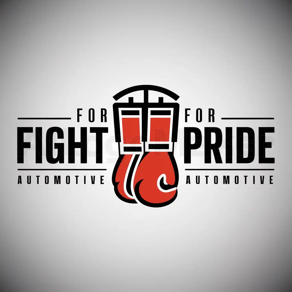 a logo design,with the text "FIGHT FOR PRIDE", main symbol:fight,Moderate,be used in Automotive industry,clear background