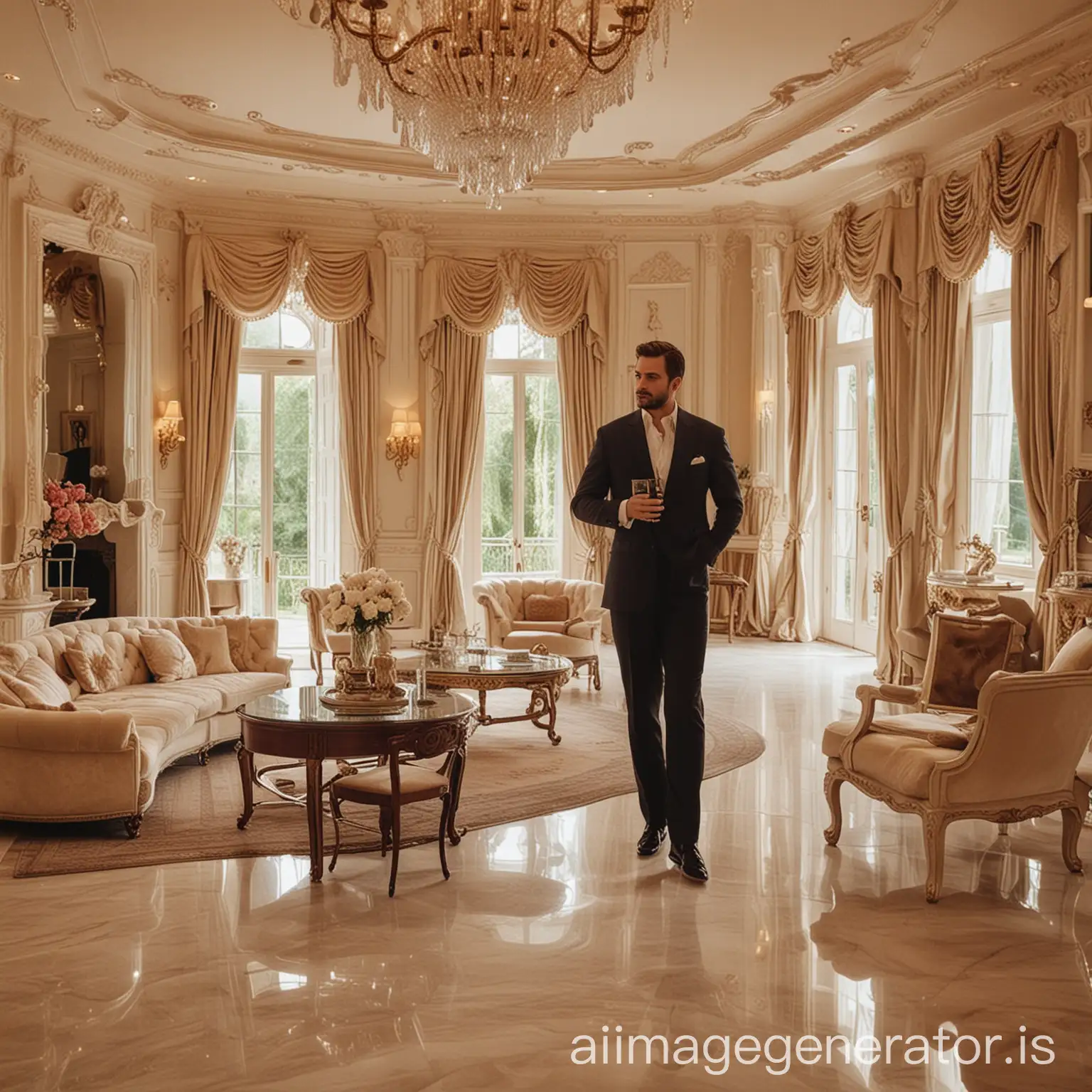 make the same man in a luxurious house