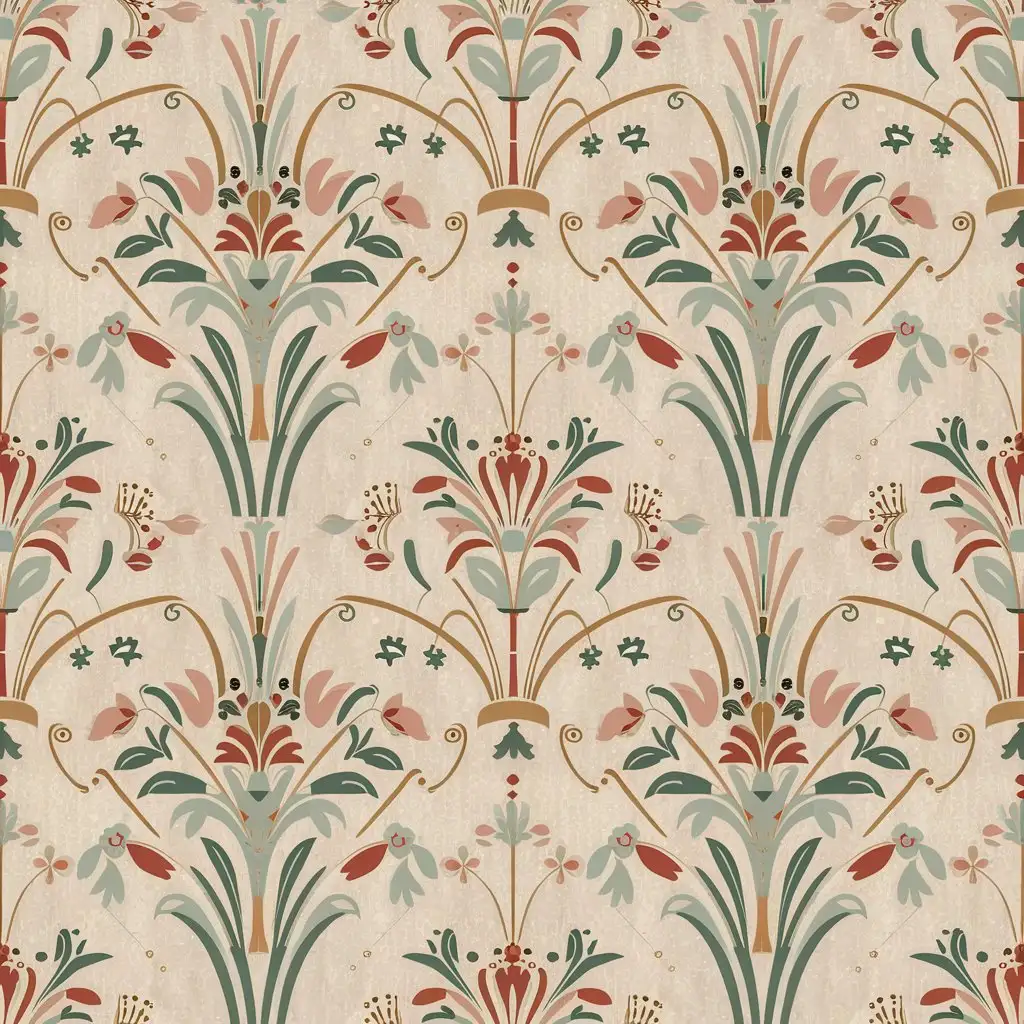 create a 8k resolution at 200dpi in sRGB image profile vintage inspired repeating pattern reminiscent of art deco ere, in a French cottage shabby chick style