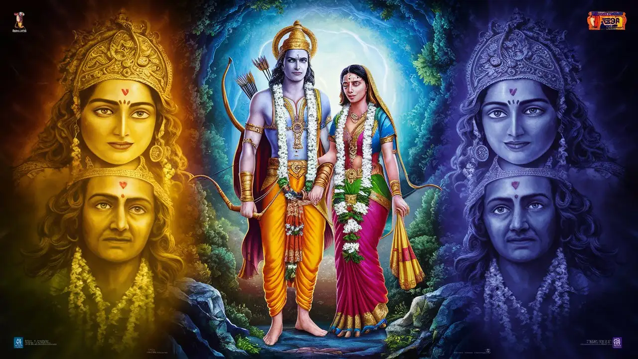 Divine Duo Lord Ram and Sita Raghupati Raghav Rajaram Patit Pavan Sitaram