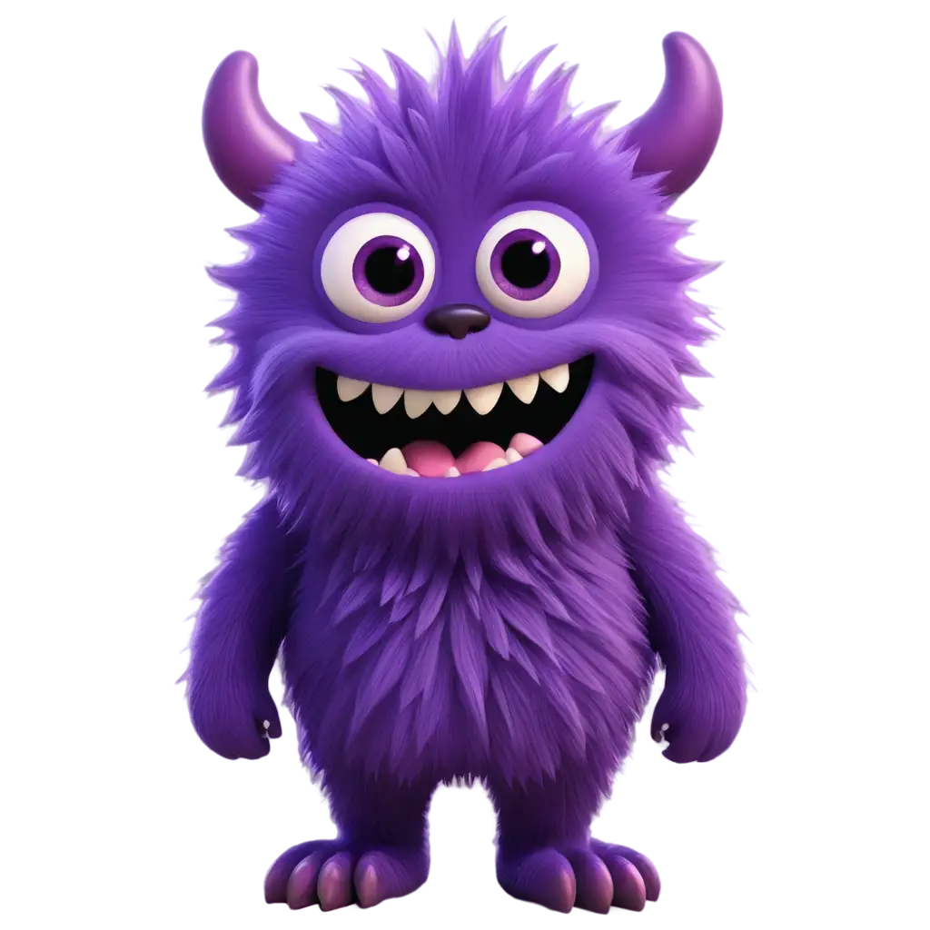 cute cartoon purple monster