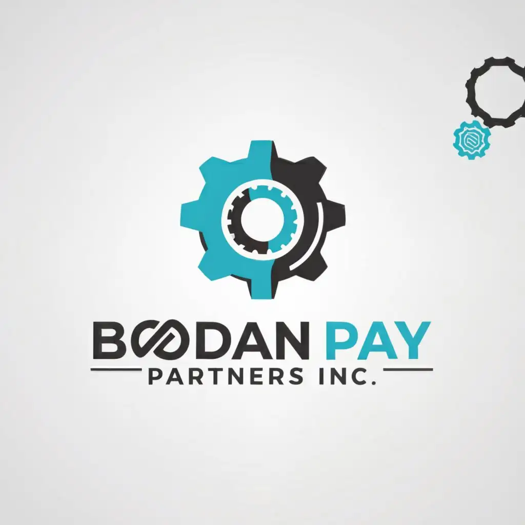 a logo design,with the text "Bodan Pay Partners Inc.", main symbol:gears,complex,be used in Retail industry,clear background