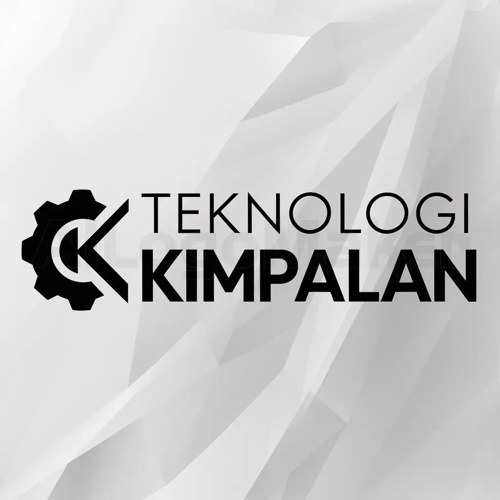 a logo design,with the text "TEKNOLOGI KIMPALAN", main symbol:GEAR,Moderate,be used in Technology industry,clear background