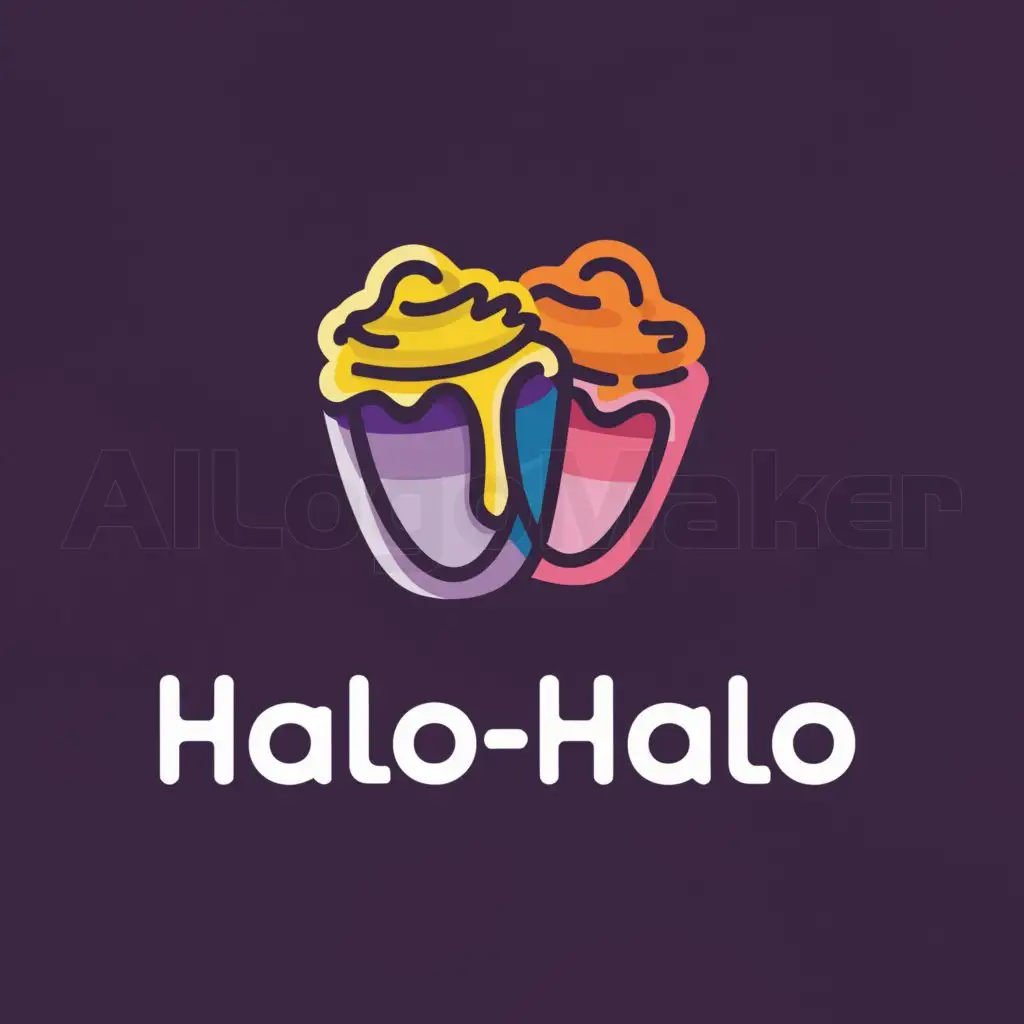 a logo design,with the text "Halo-Halo", main symbol:Halo-Halo,Moderate,be used in Dessert industry,clear background