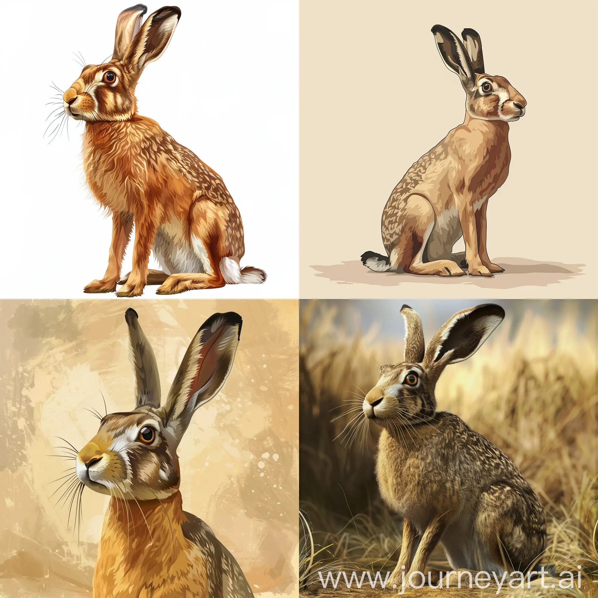  Image of a hare in 2D style