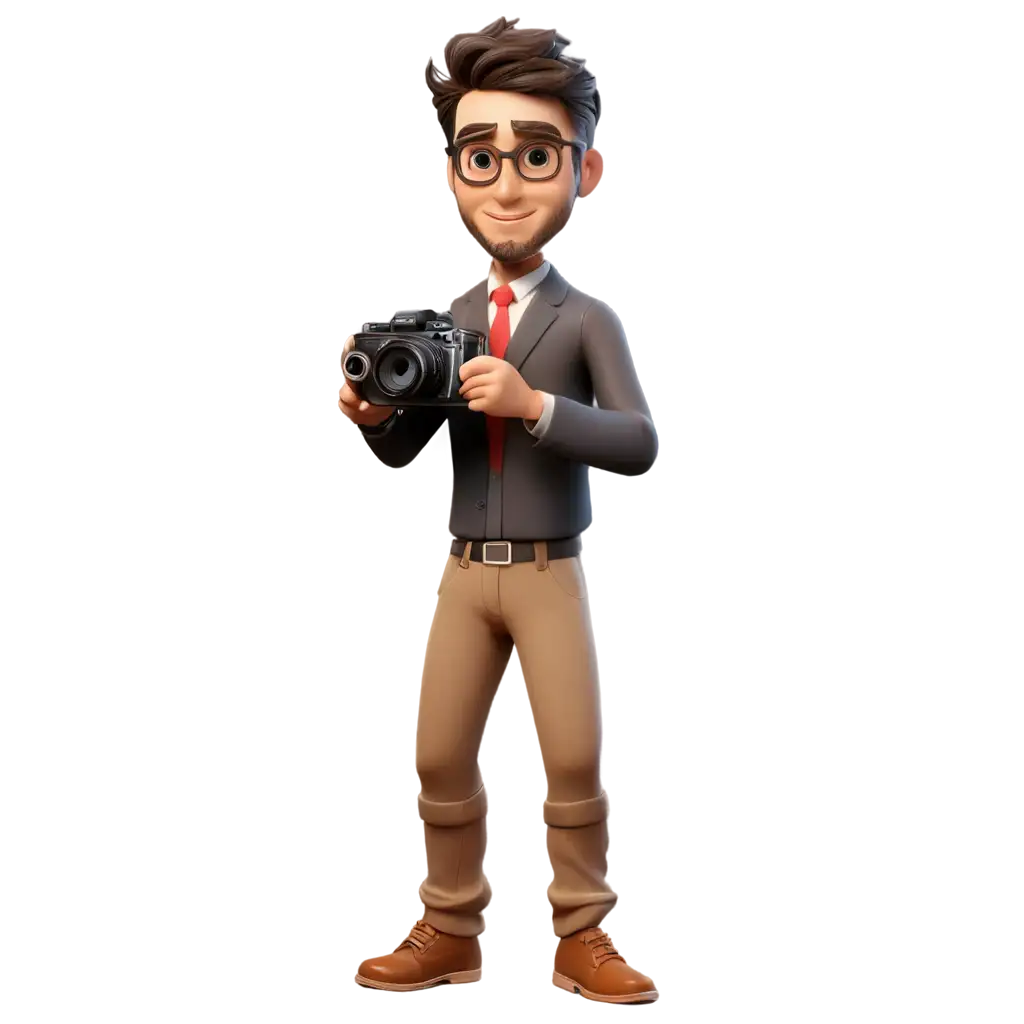 photographer with camera 3d cartoon