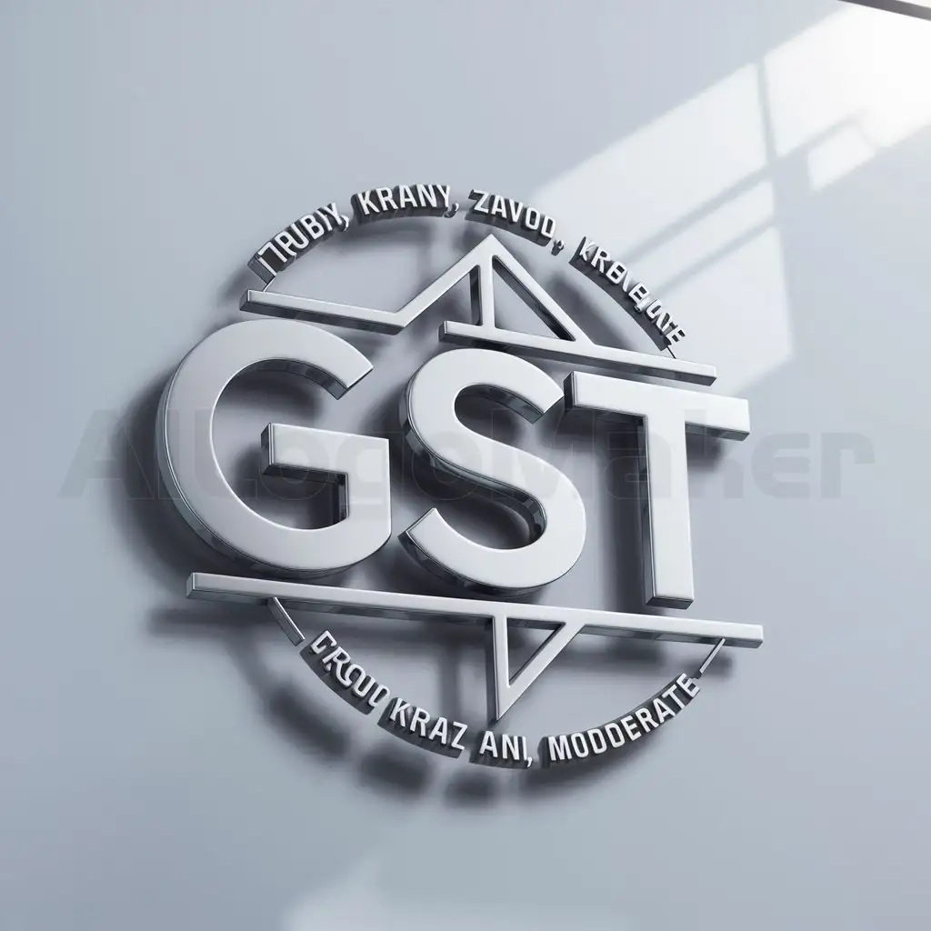 a logo design,with the text "GST", main symbol:Truby, Krany, Zavod, kran, gaz,Moderate,be used in Technology industry,clear background