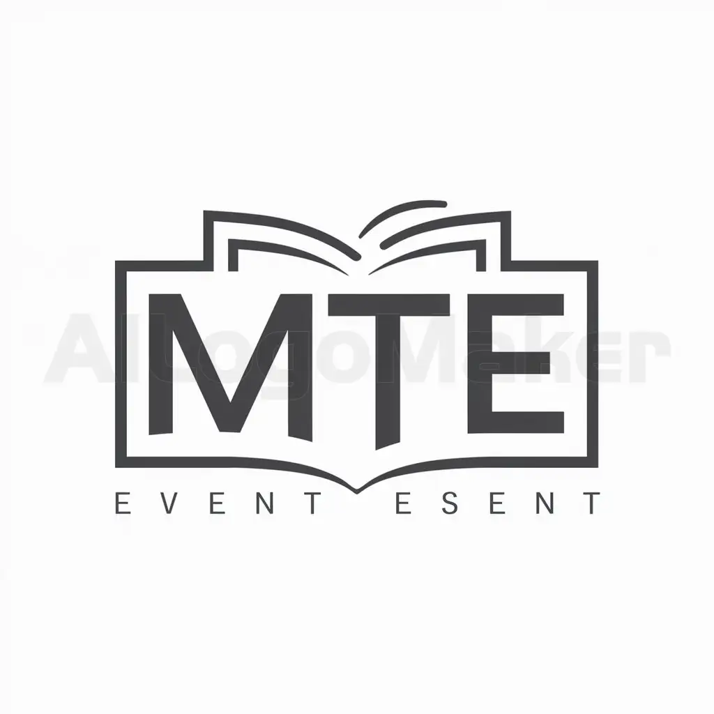 a logo design,with the text "MTE", main symbol:book and event,Moderate,be used in Education industry,clear background