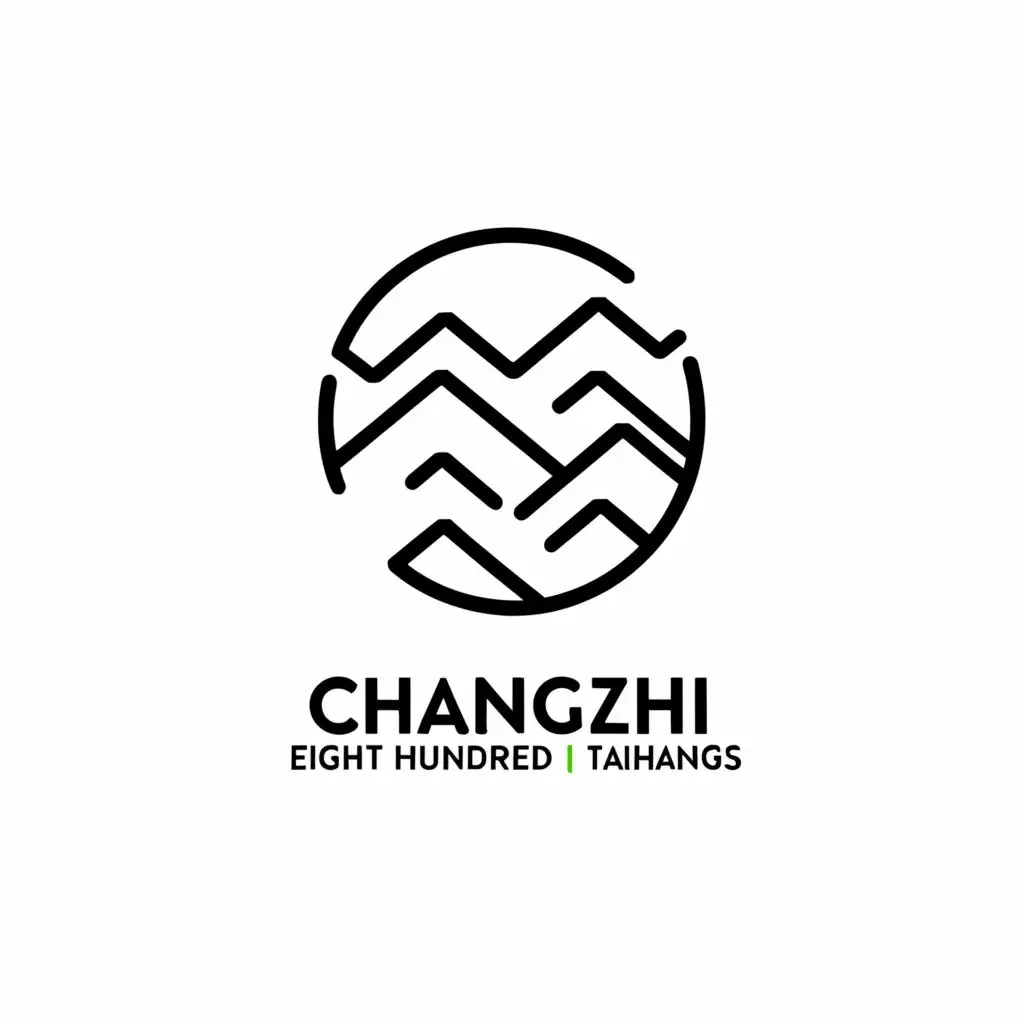 a logo design,with the text "Changzhi · Eight Hundred Li Taihang", main symbol:Continuous mountain ranges,complex,be used in Travel industry,clear background