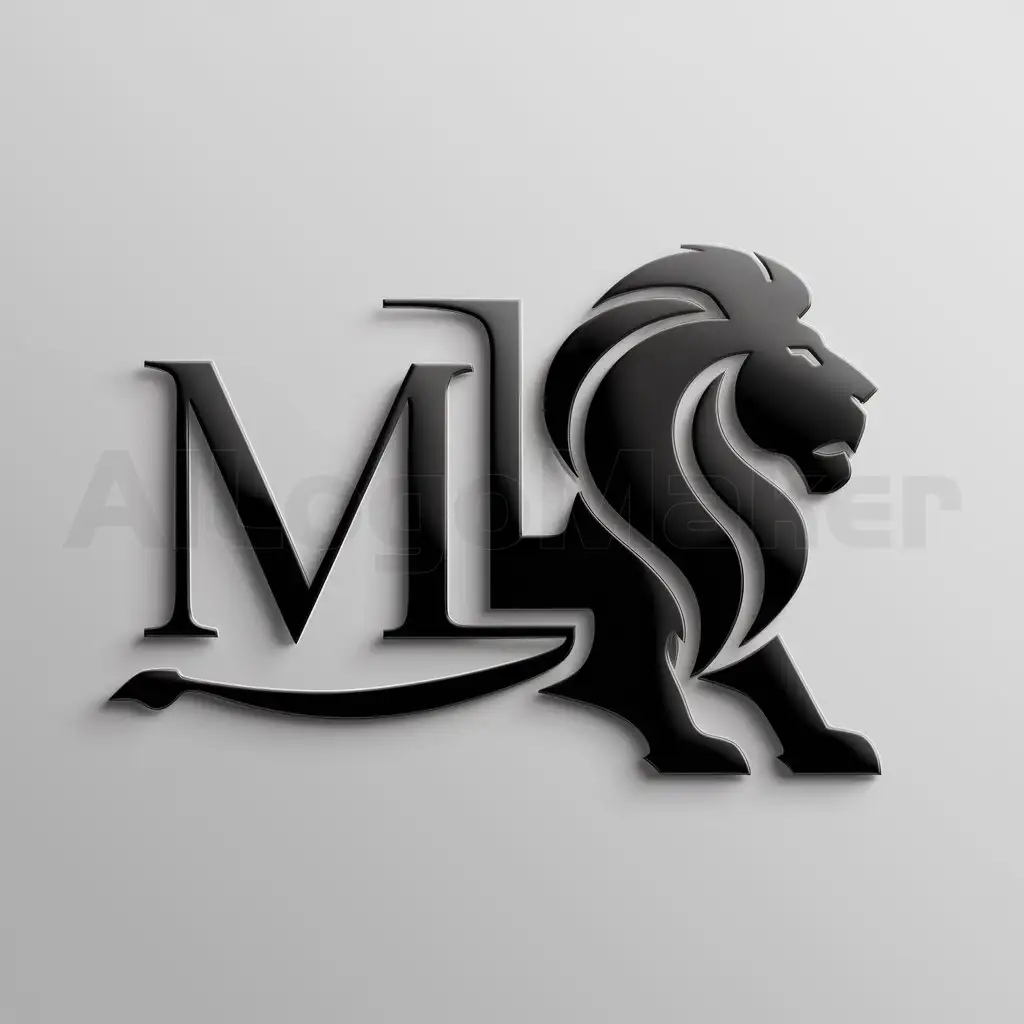 a logo design,with the text "ML", main symbol:Leon con un tono elegante,Moderate,clear background