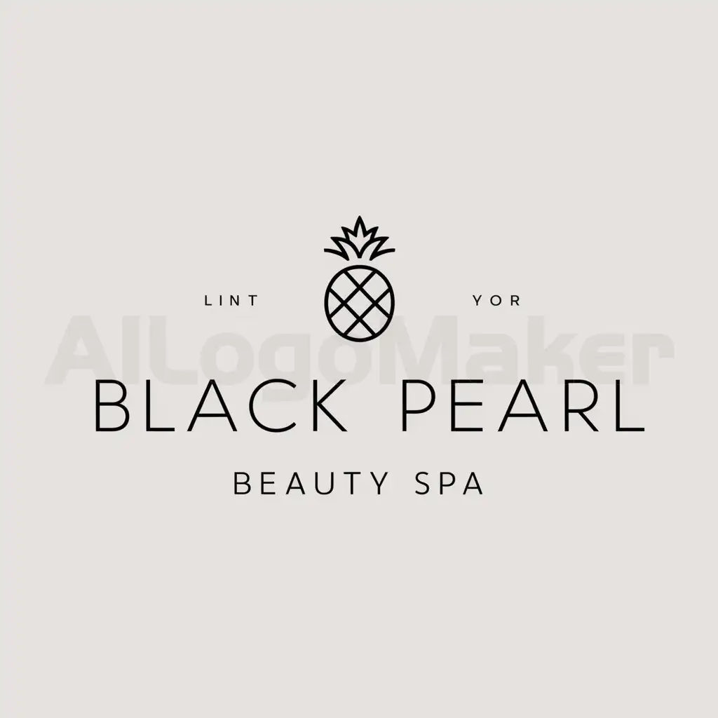 LOGO-Design-For-Black-Pear-Minimalistic-Pineapple-Symbol-for-Beauty-Spa-Industry