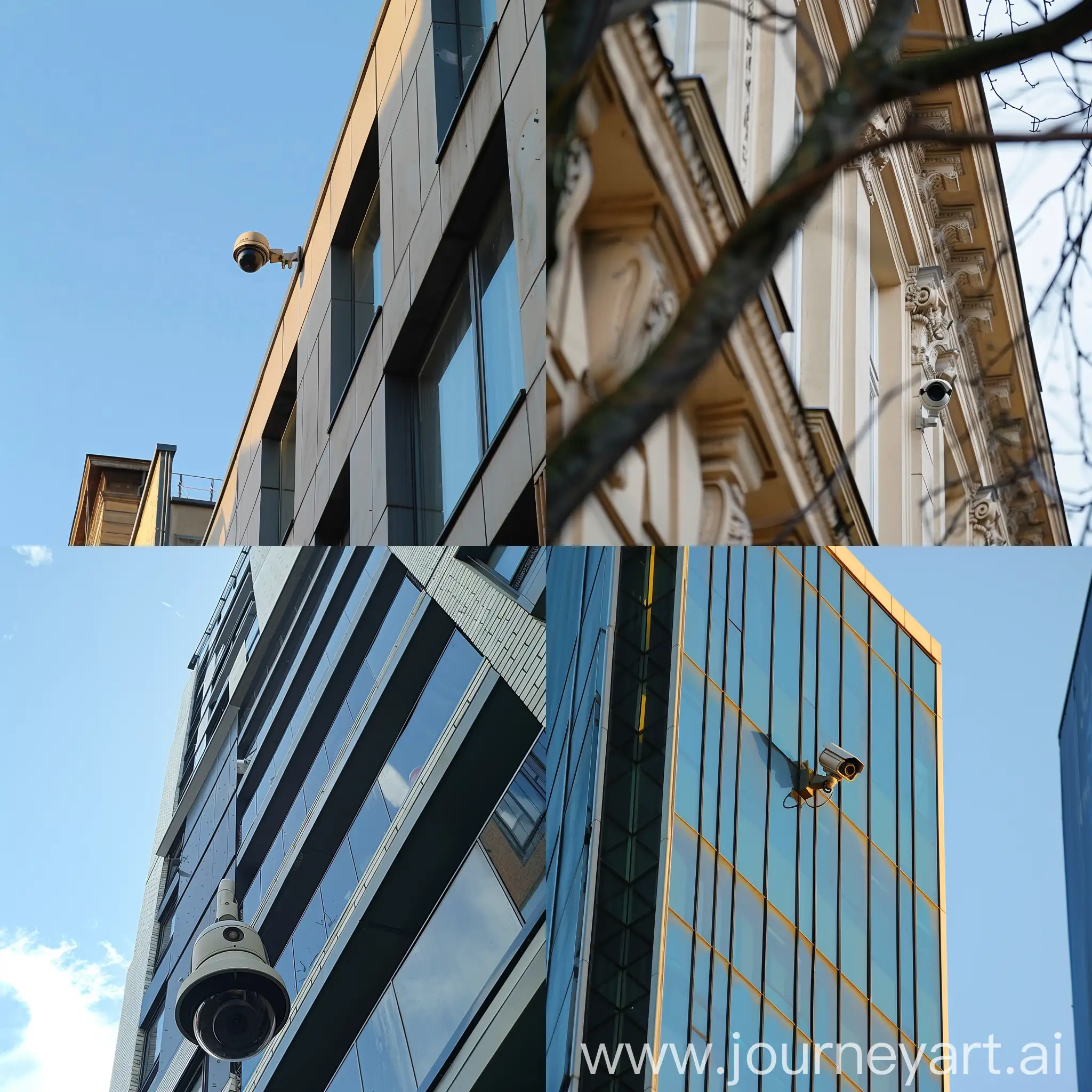 Urban-Surveillance-Video-Camera-on-the-Building