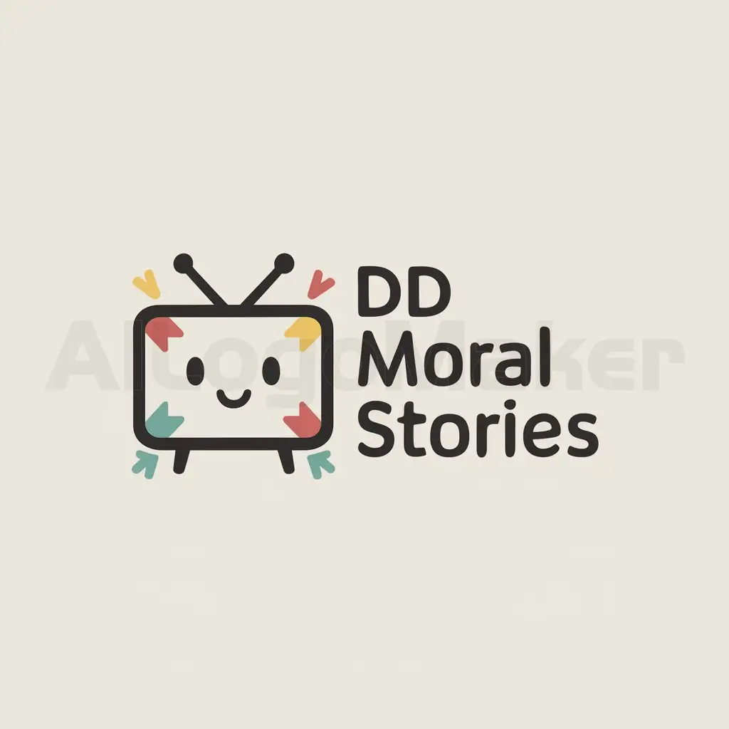 a logo design,with the text "DD Moral Stories", main symbol:LittleTV fun Zone for kids nursery rhythms learning videos,Minimalistic,be used in Others industry,clear background