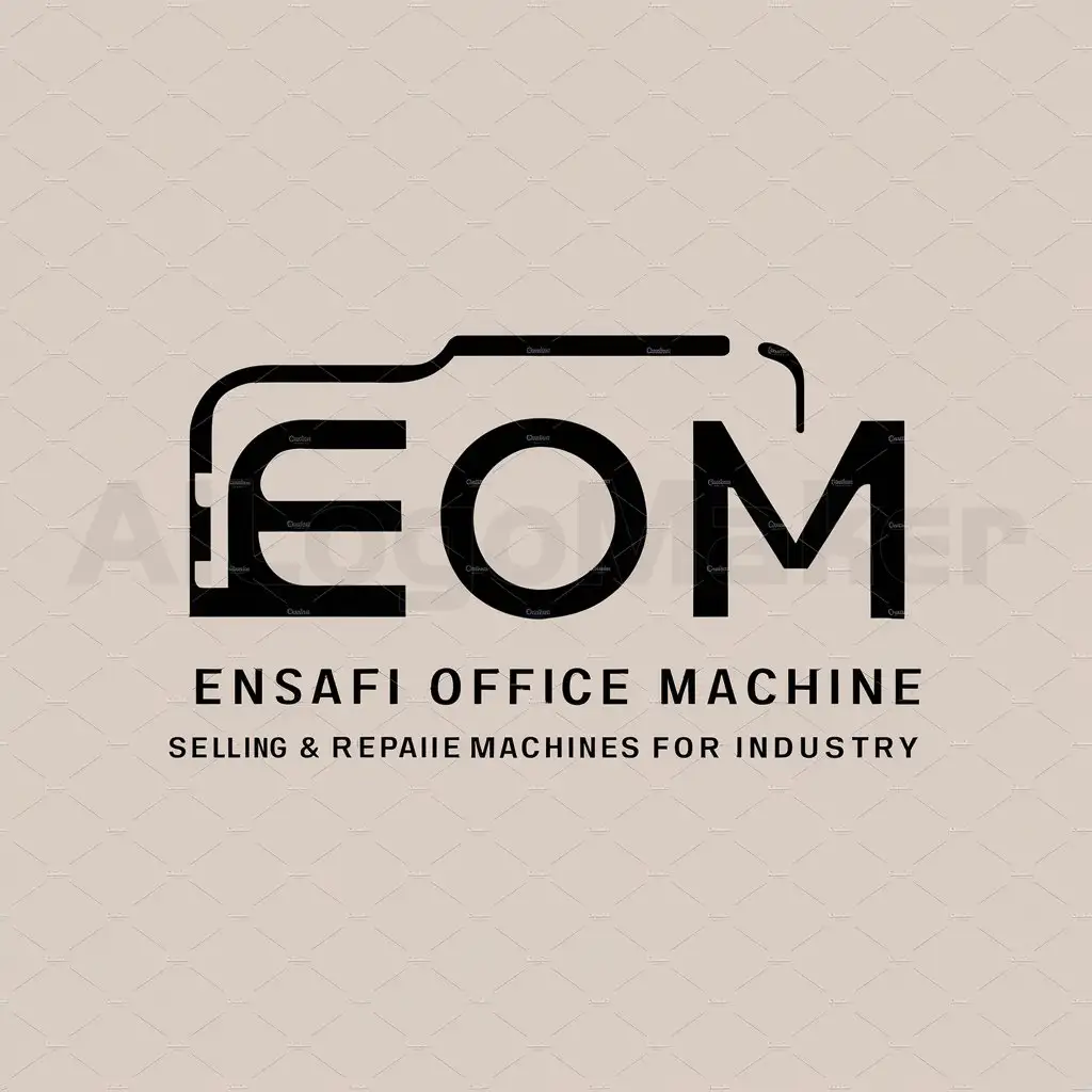 a logo design,with the text "EOM", main symbol: EOM is an abbreviation for "ENSAFI Office Machine." The brand owner deals in selling office machines and repairing them.,Moderate,be used in Others industry,clear background