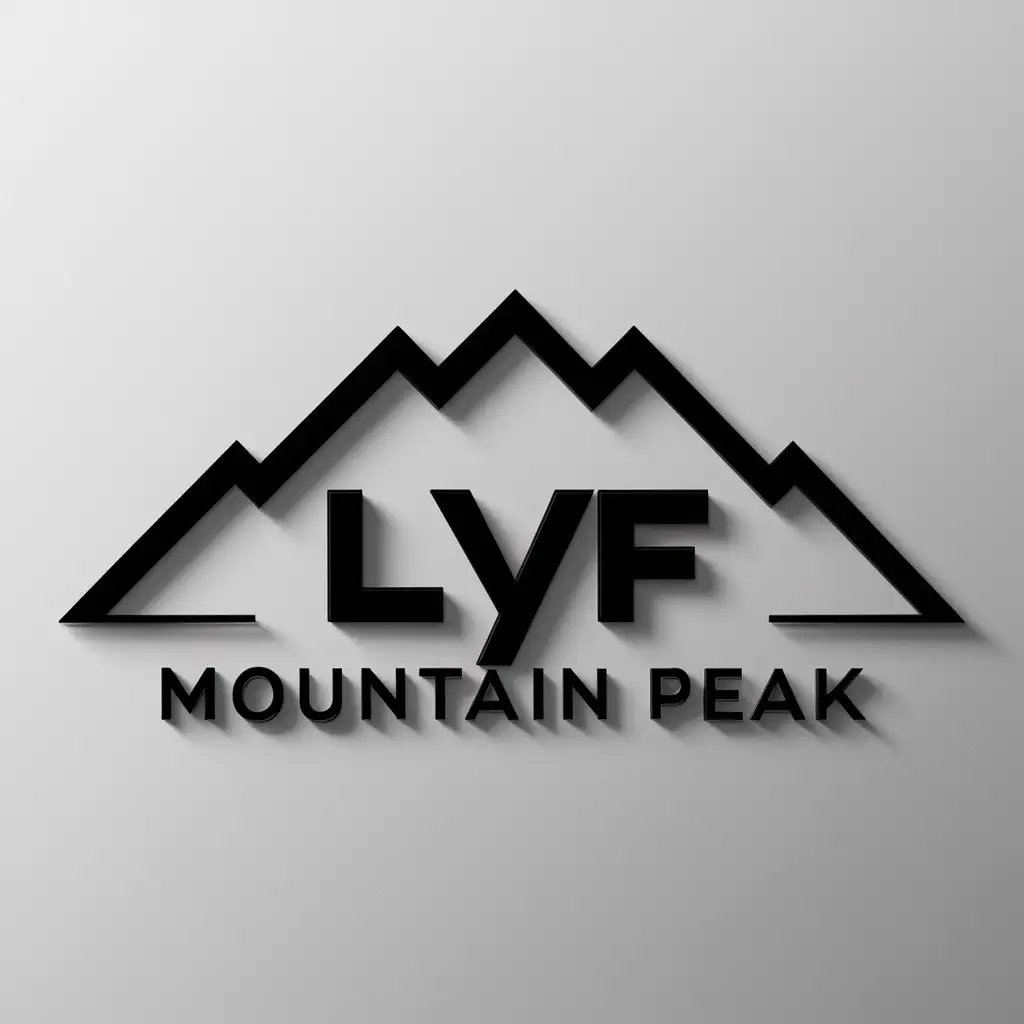 a logo design,with the text "mountain peak", main symbol:LYF,Moderate,be used in Internet industry,clear background