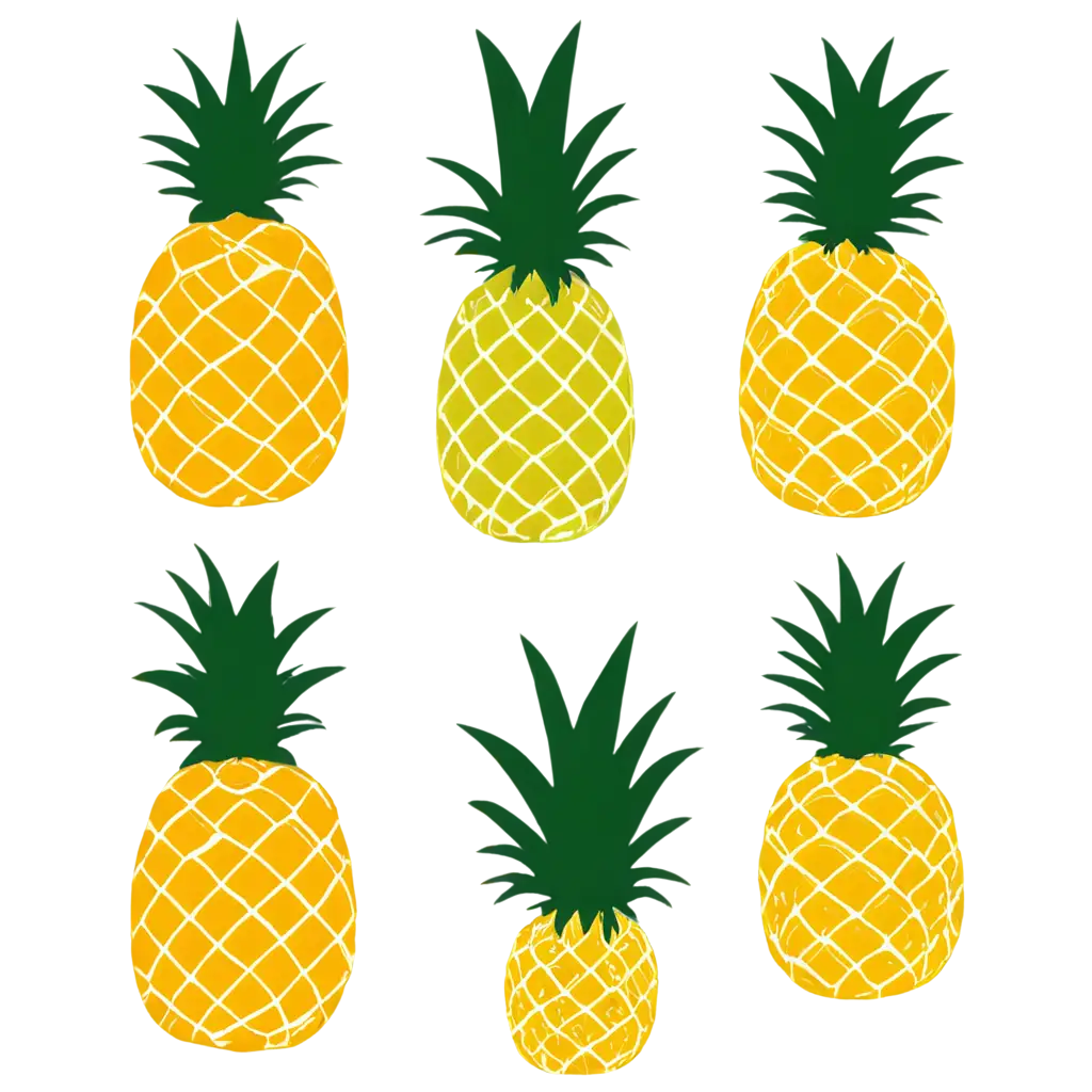 Exquisite-Simple-Pineapple-Drawing-Elevate-Your-Design-with-a-HighQuality-PNG-Image