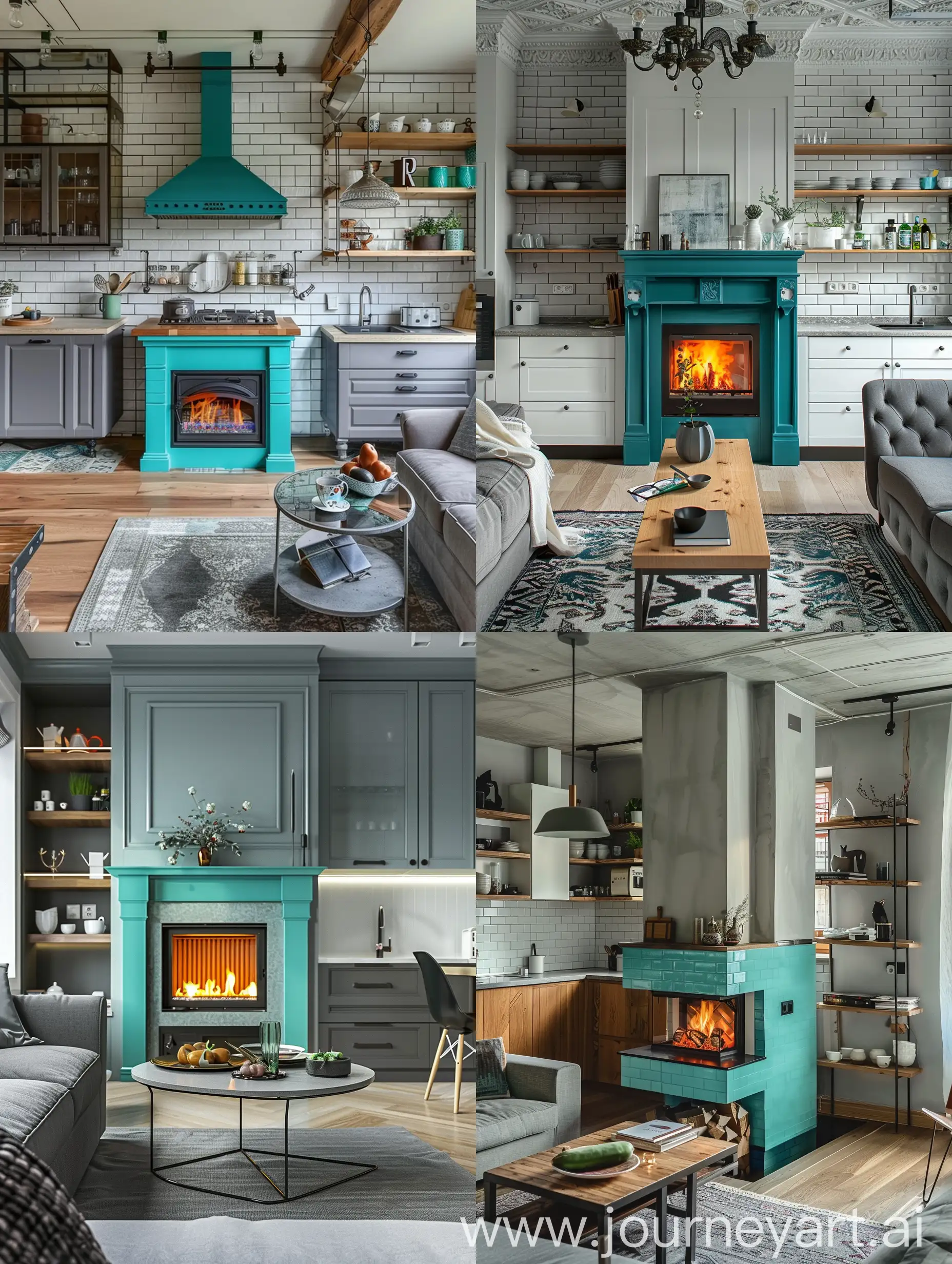 Scandinavian-Style-Interior-with-Turquoise-Accents-and-Gray-Sofa