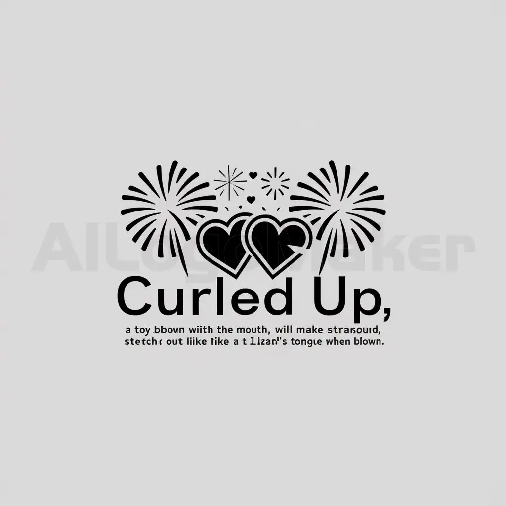 LOGO-Design-For-Curled-Up-Minimalistic-Love-Hearts-and-Fireworks