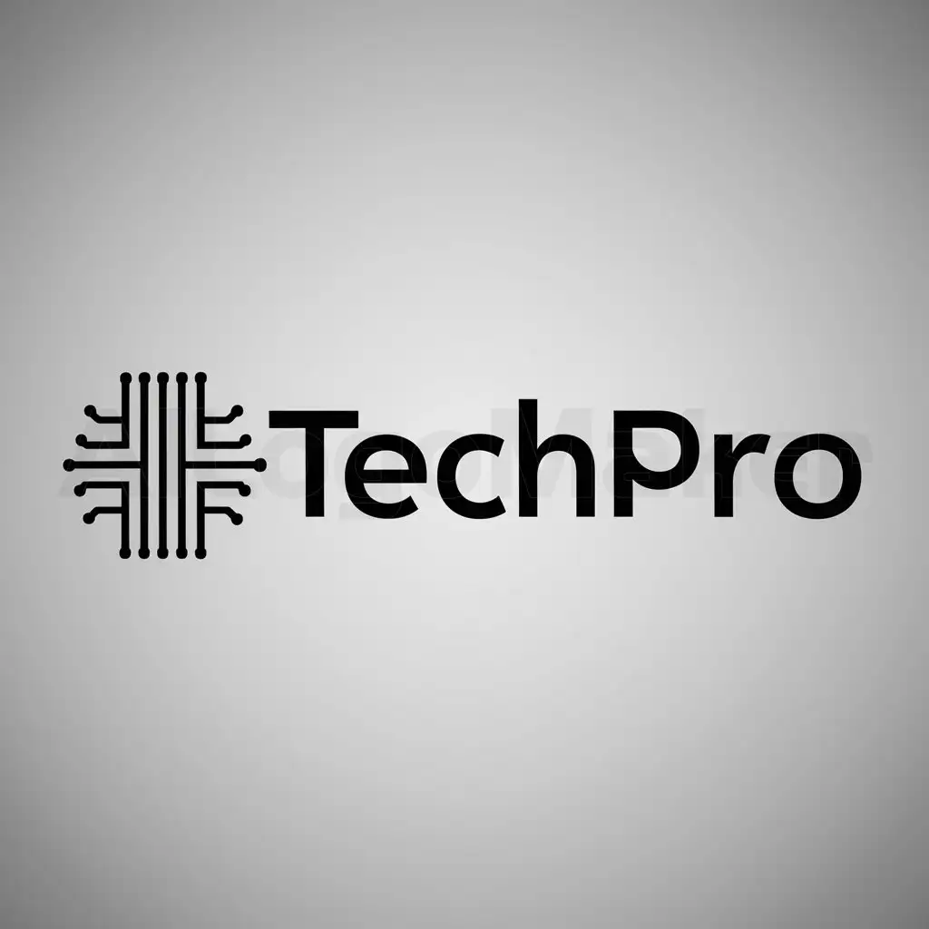 a logo design,with the text "TechPro", main symbol:Algo relacionado con la tecnologia,Minimalistic,be used in Technology industry,clear background
