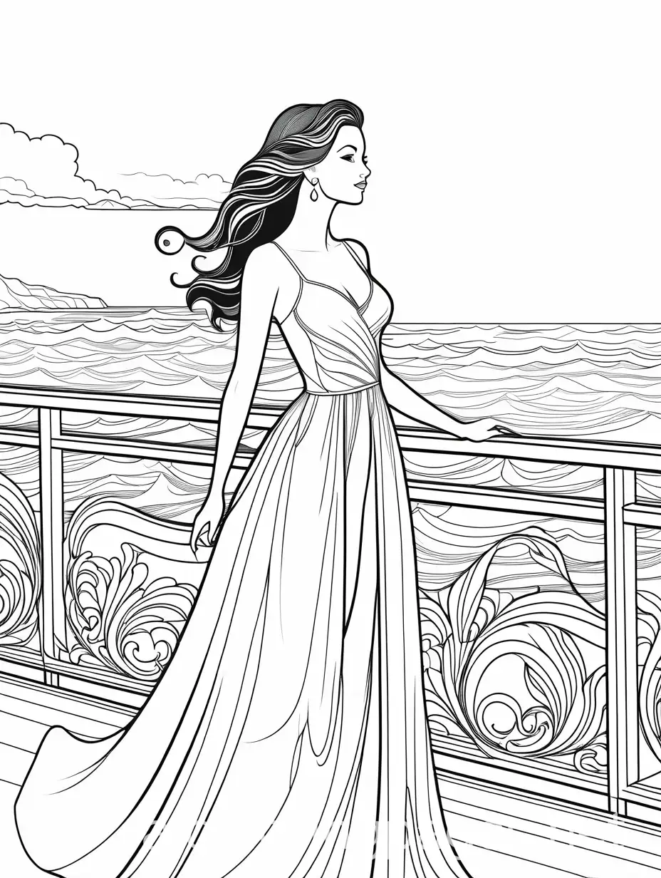 Diva-Mother-Striking-Poses-Ocean-Boulevard-Photoshoot-Coloring-Page