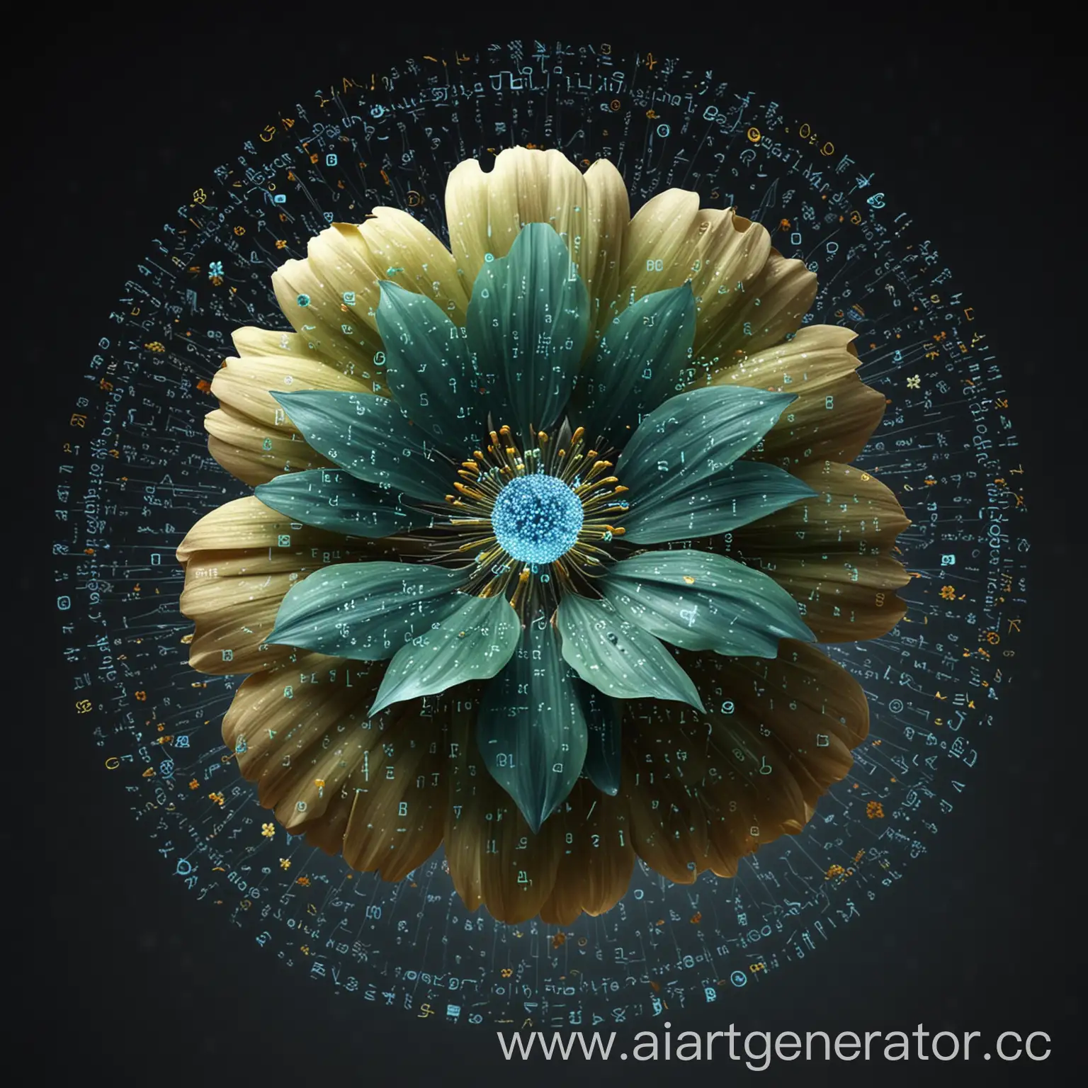 Digital-Flower-Avatar-with-Binary-Code-and-Virtual-Particles