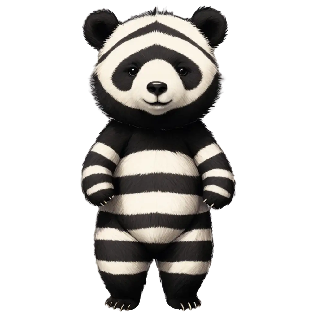 Captivating-PNG-Drawing-A-Little-White-Bear-with-2-Black-Stripes-in-Its-Fur