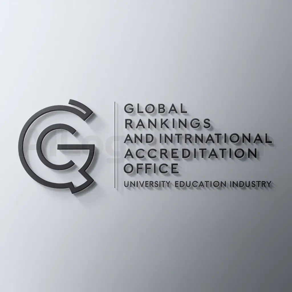 a logo design,with the text "Global Rankings and International Accreditation Office", main symbol:Global Rankings and International Accreditation university,Minimalistic,be used in Education industry,clear background