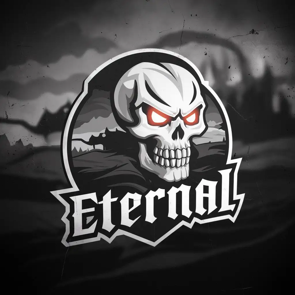 логотип для игровой команды, 2д, в депрессивном тоне, название Eternal