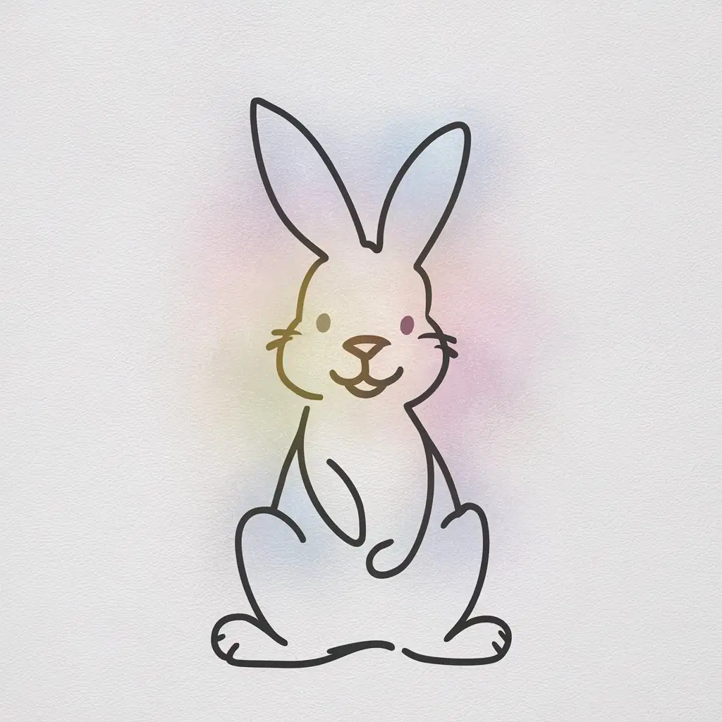 A minimalist line art design of a bunny silhouette for Easter.