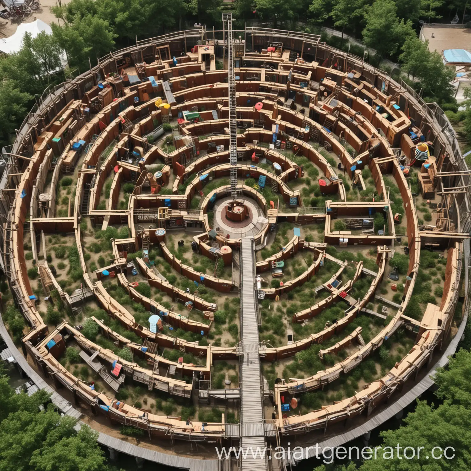 PirateThemed-Amusement-Park-Labyrinth-with-Five-Levels