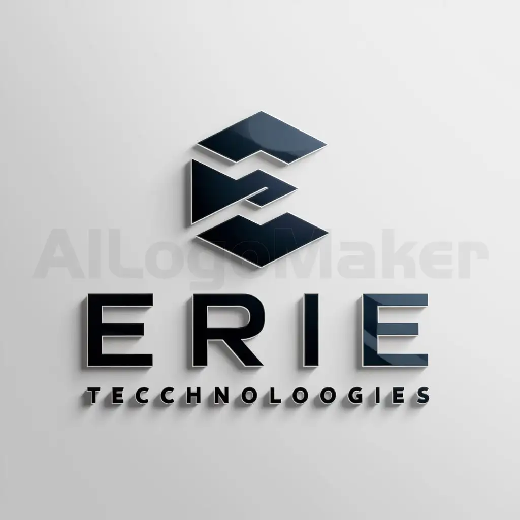 a logo design,with the text "Erie technologies", main symbol:e,Moderate,be used in Technology industry,clear background