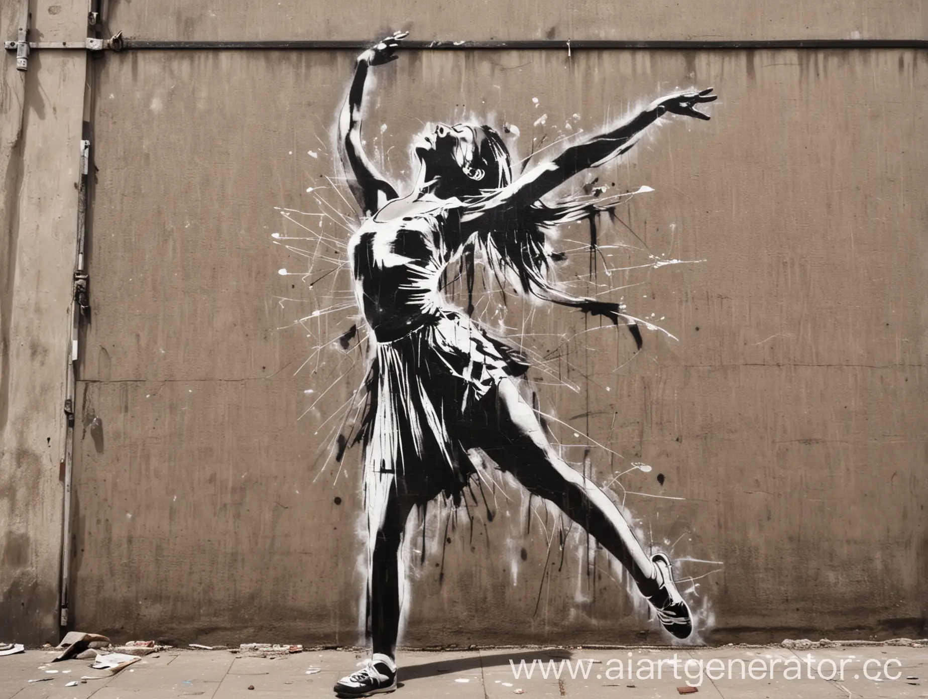 Urban-Art-Graffiti-Depicting-a-Dynamic-Dancer