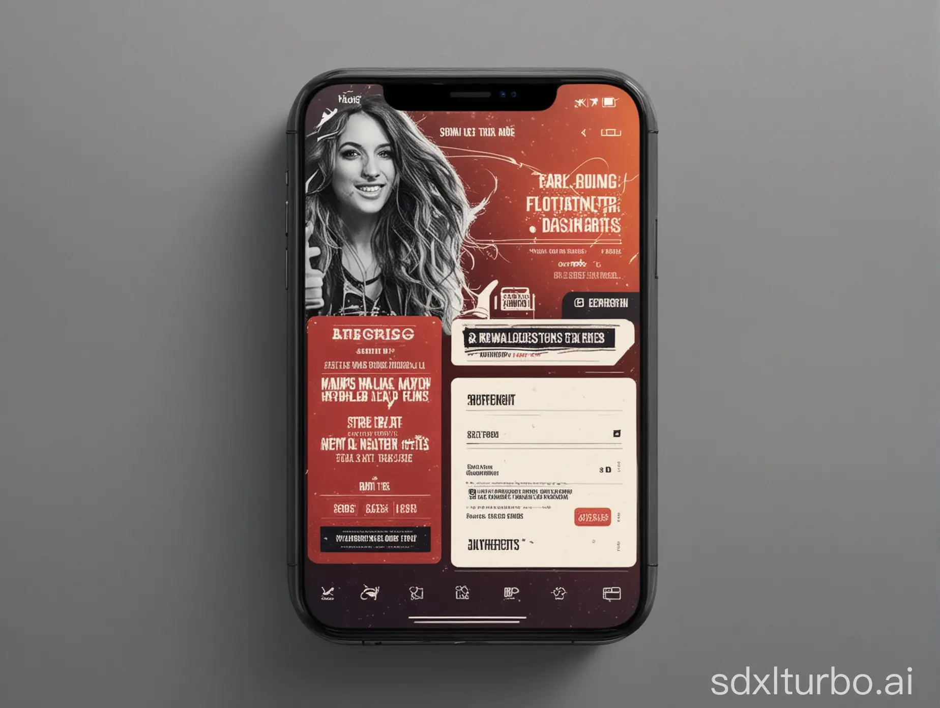 make an ad for a selling tickets music application