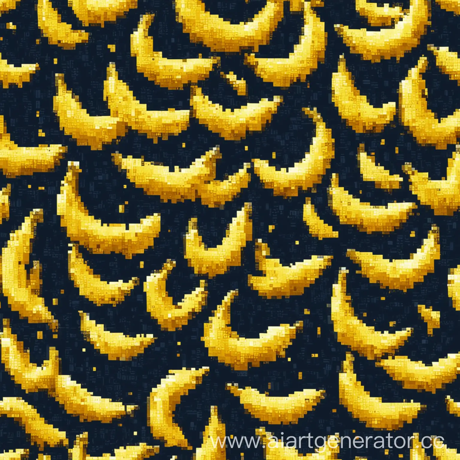 Pixelated-Banana-on-Vibrant-Blue-Background
