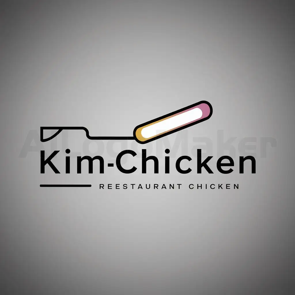 a logo design,with the text "Kim-Chicken", main symbol:Llightstick,Minimalistic,be used in Restaurant industry,clear background