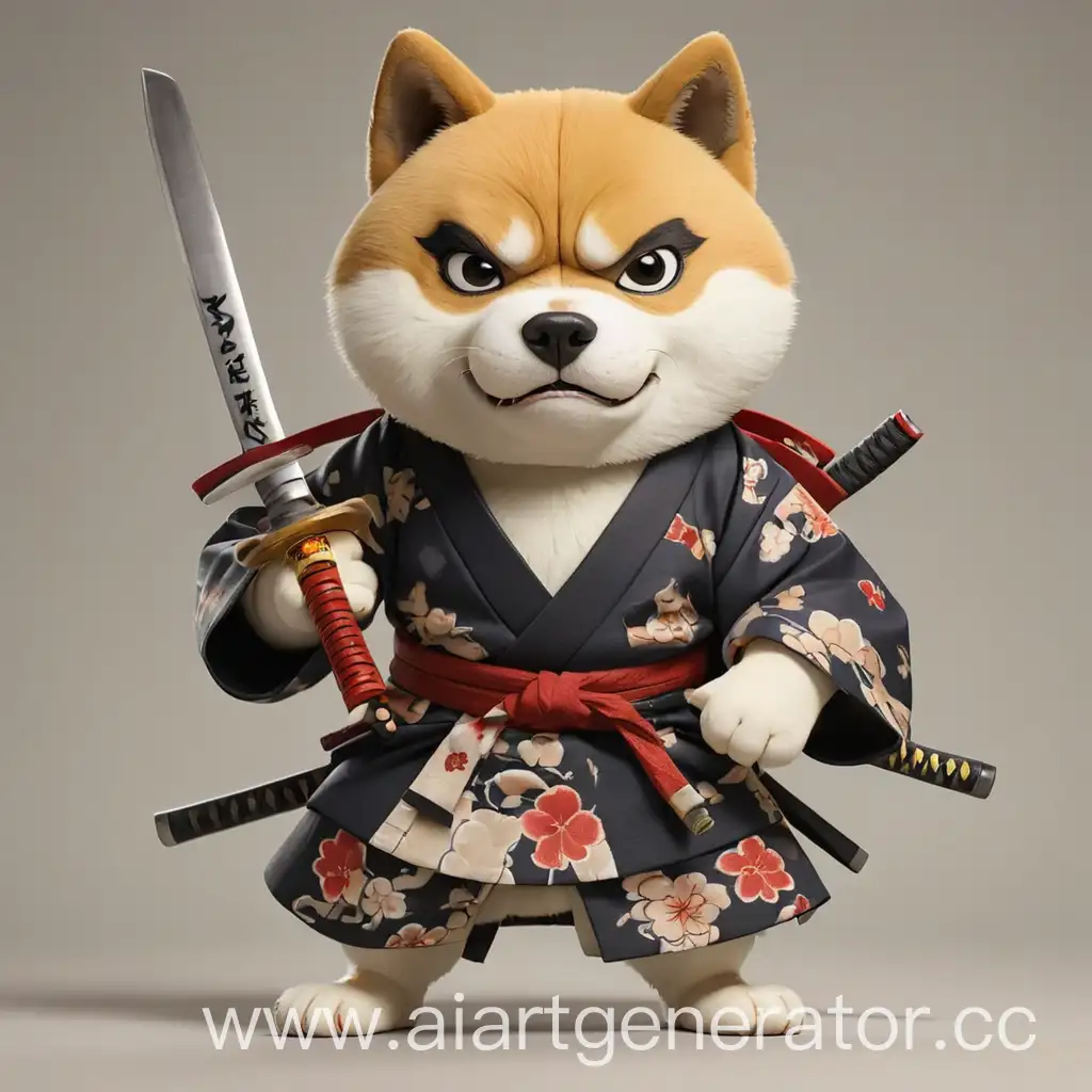 Cartoon-AkitaInu-Dog-Samurai-with-Katana-and-Yakuza-Tattoos